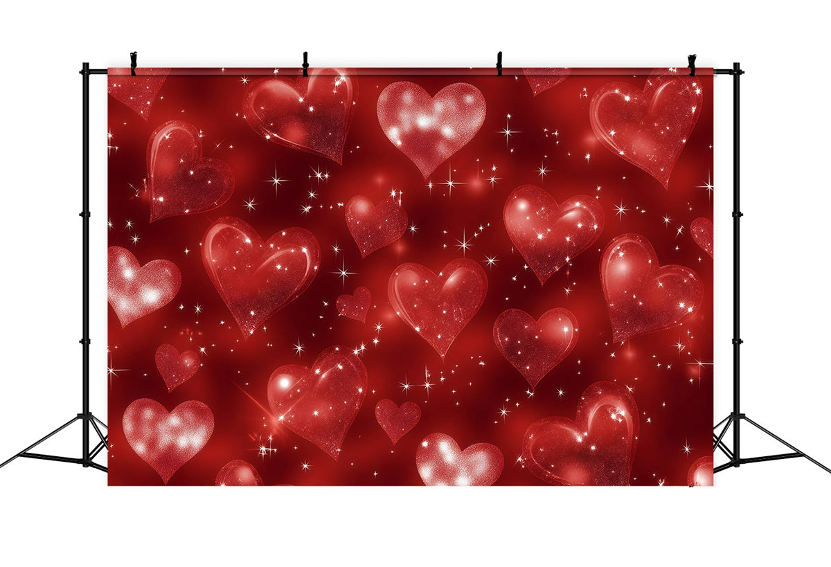 Old School Photo Backdrop Shining Red Love Hearts Vintage Backdrops GQ4-300