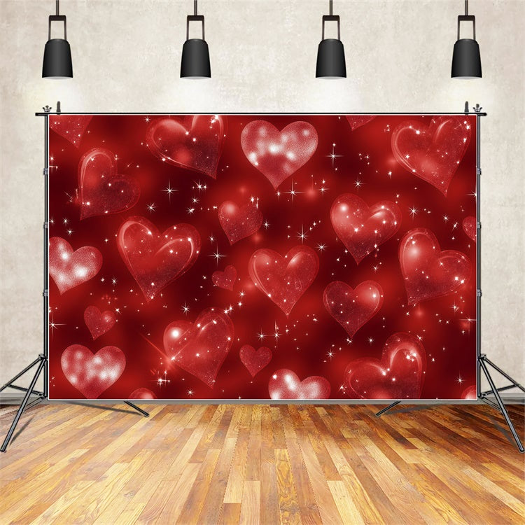 Old School Photo Backdrop Shining Red Love Hearts Vintage Backdrops GQ4-300