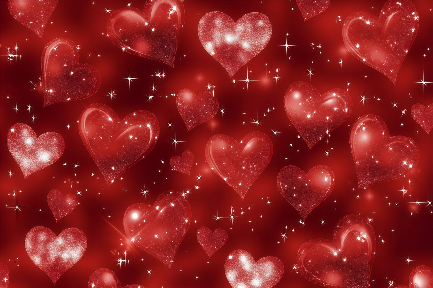 Old School Photo Backdrop Shining Red Love Hearts Vintage Backdrops GQ4-300