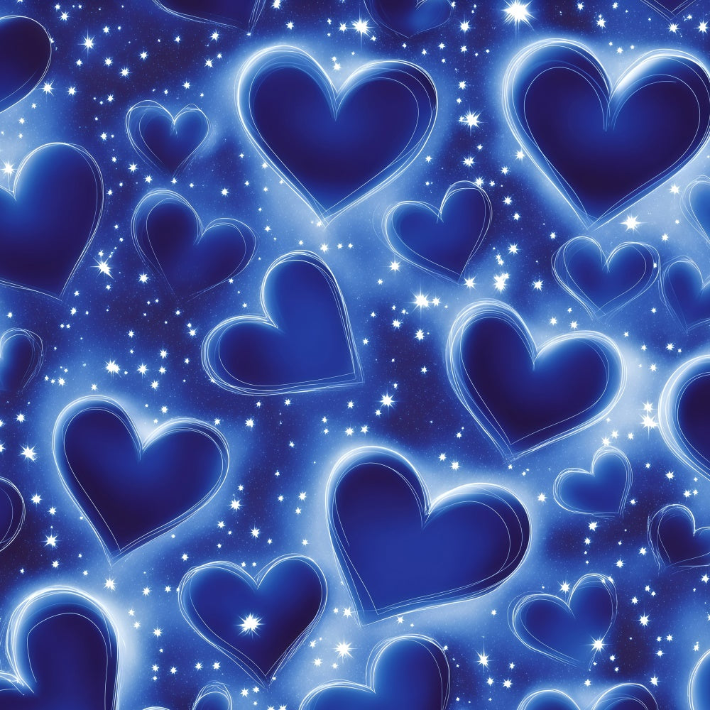 Old School Backdrop Twilight Blue Shining Hearts Vintage Backdrop GQ4-301