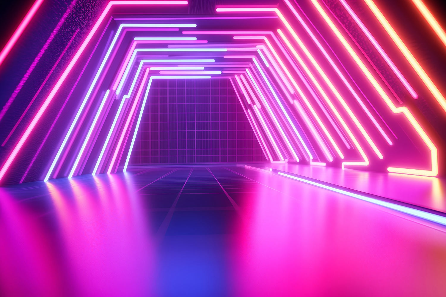 Vintage Photography Backdrops Electric Neon Party Tunnel Backdrop GQ4-316