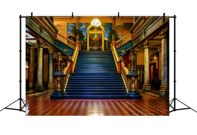 Vintage Backdrop For Photoshoot Grand Royal Staircase Backdrop GQ4-321