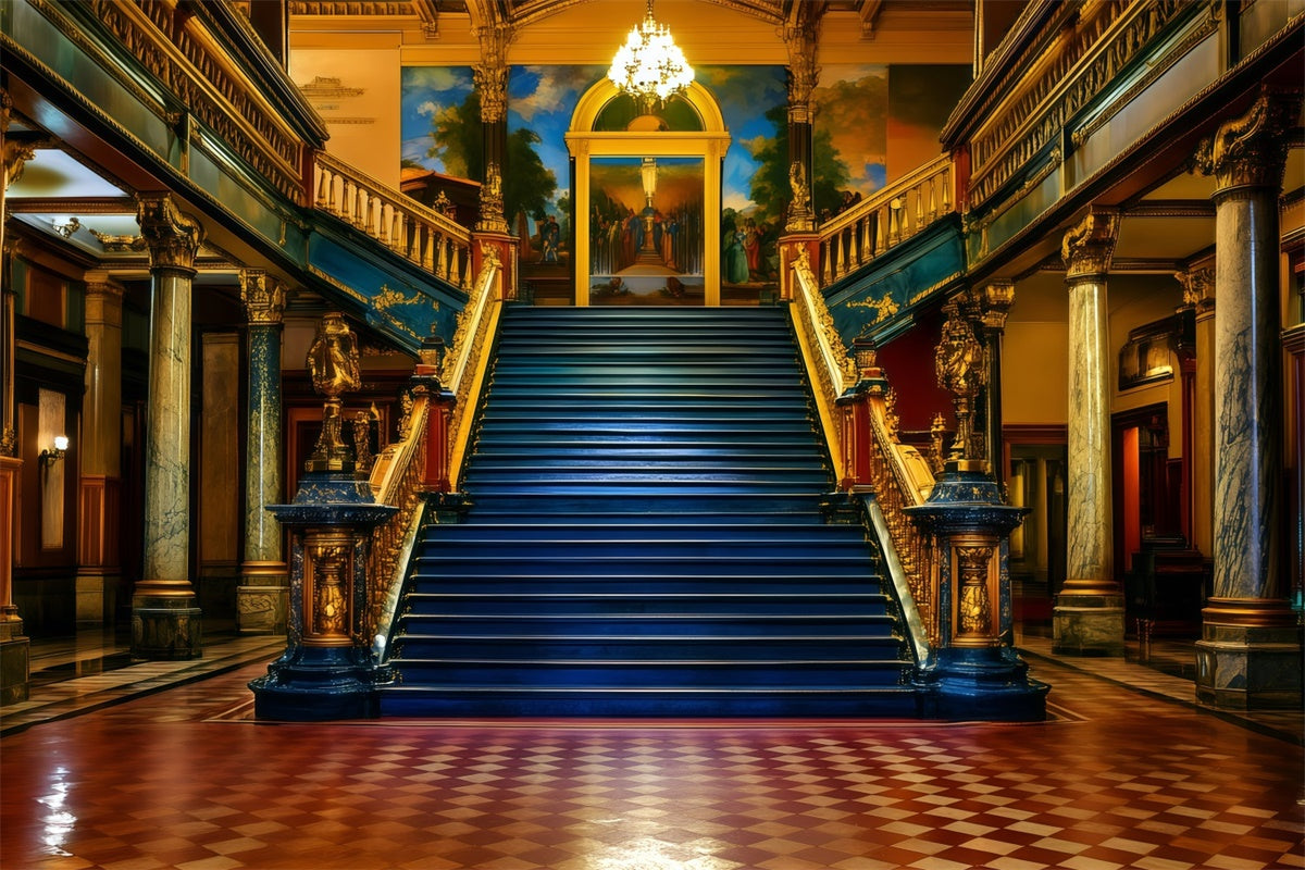 Vintage Backdrop For Photoshoot Grand Royal Staircase Backdrop GQ4-321