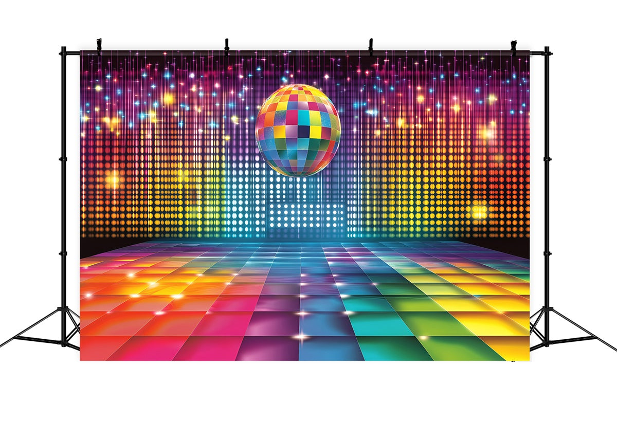 Vintage Backdrops For Photography Colorful Disco Lights Backdrop GQ4-333