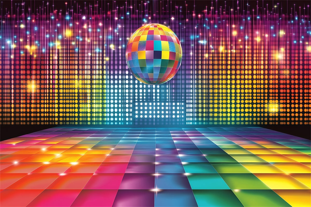 Vintage Backdrops For Photography Colorful Disco Lights Backdrop GQ4-333