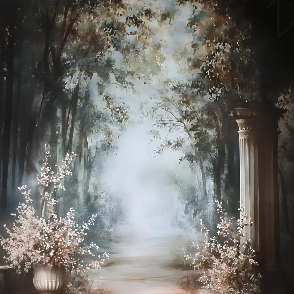 Antique Photo Backdrop Enchanted Garden Path Vintage Backdrops GQ4-340