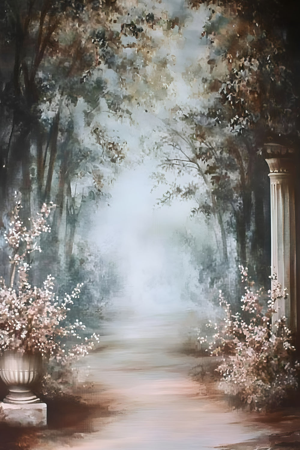 Antique Photo Backdrop Enchanted Garden Path Vintage Backdrops GQ4-340