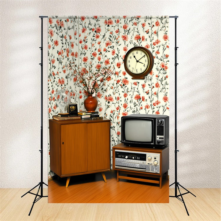 Vintage Backdrops For Photography Nostalgic Room Floral Accent Backdrop GQ4-343