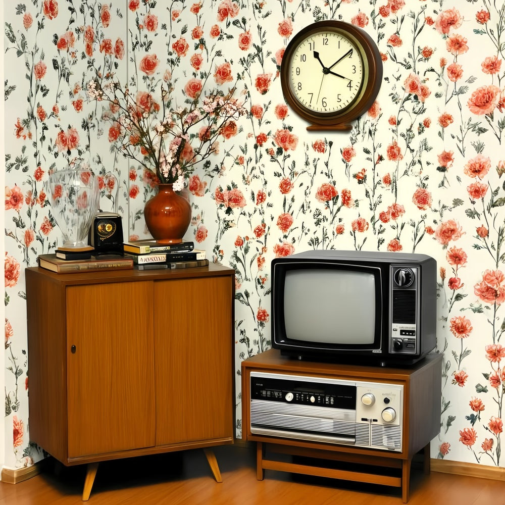 Vintage Backdrops For Photography Nostalgic Room Floral Accent Backdrop GQ4-343
