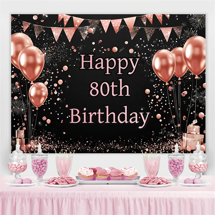 Custom Birthday Backdrops Fireworks Glitter Balloon Backdrop GQ4-6
