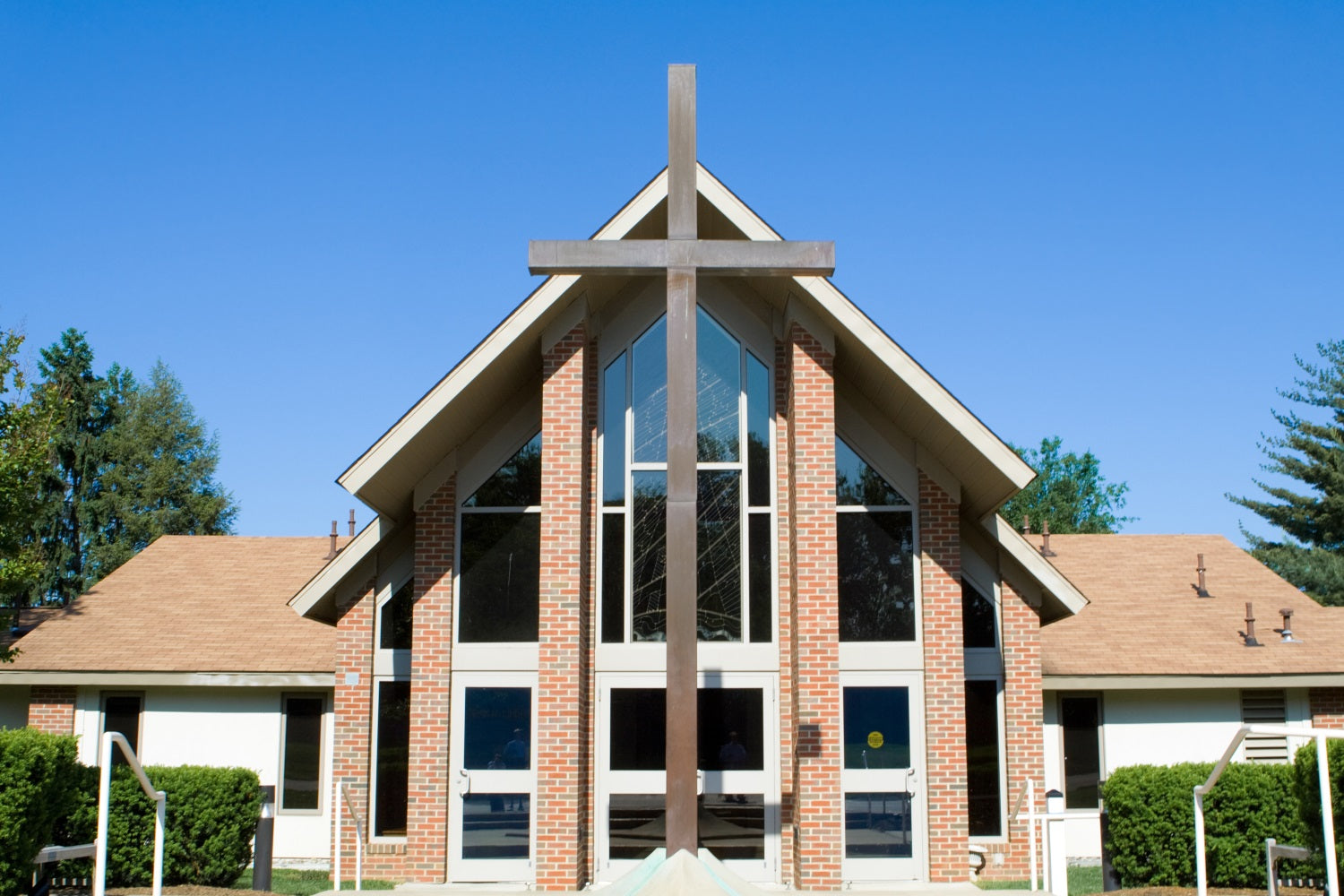 Church Backdrops Brick Cross Architecture Backdrop GQ4-68
