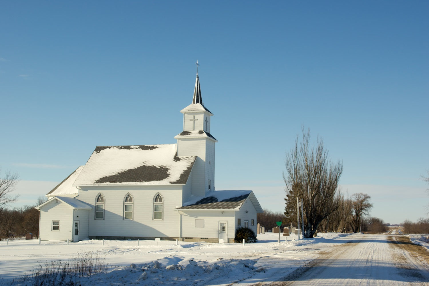 Church Photo Backdrop Winter Architecture Backdrop GQ4-69