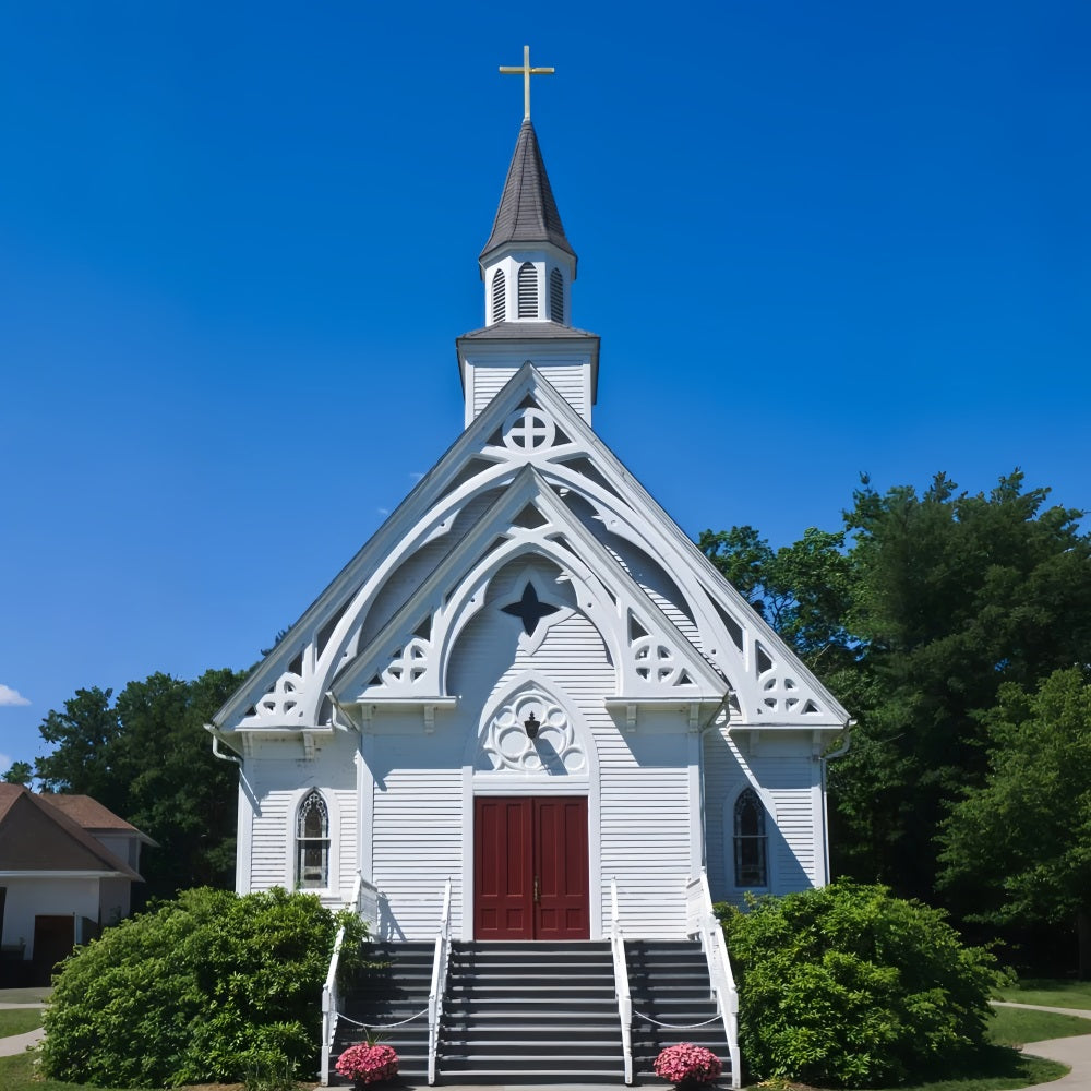 Church Backdrop Classic White Sky Architecture Backdrop GQ4-77