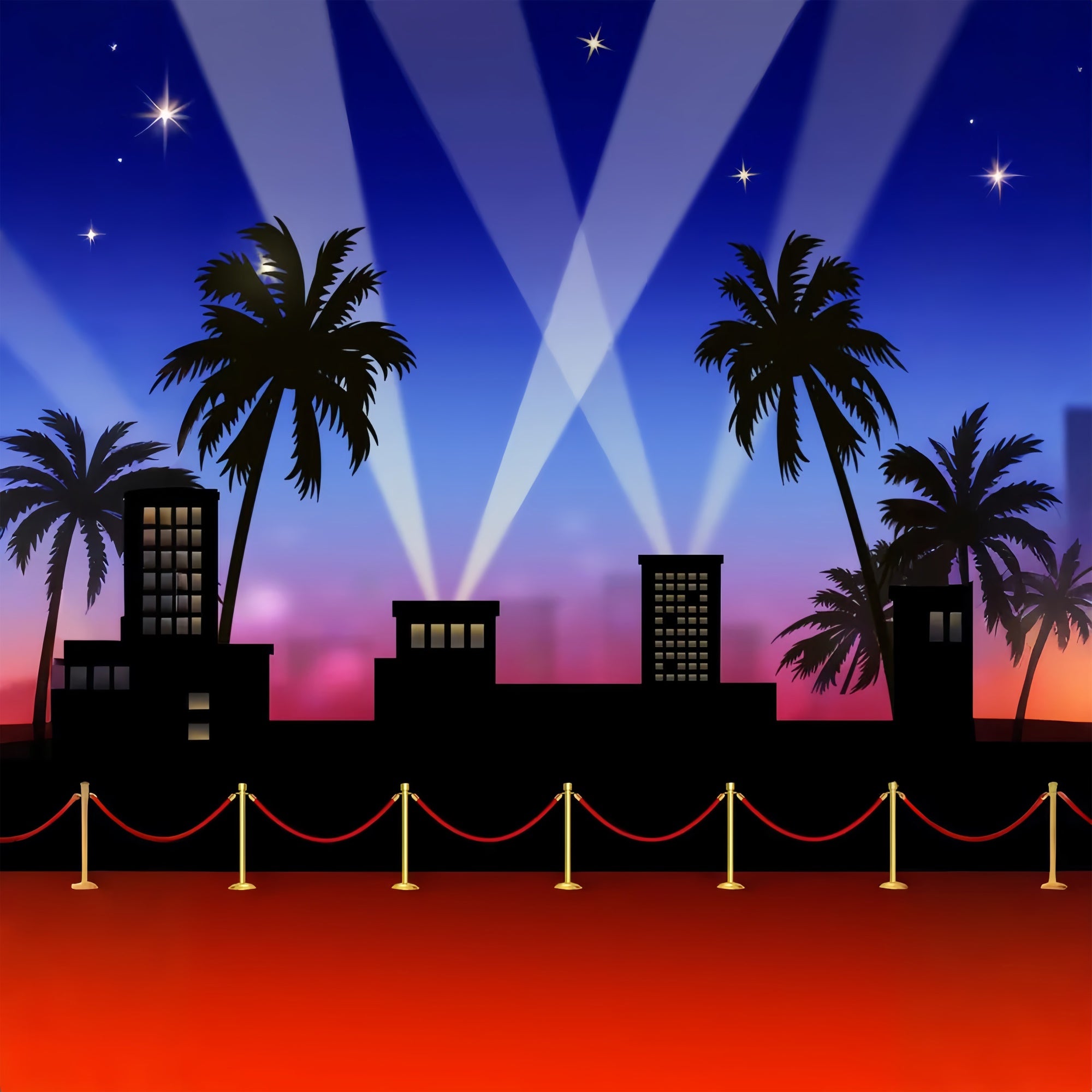 Backdrop Red Carpet Glamour Night Skyline Light Backdrop GQ4-84