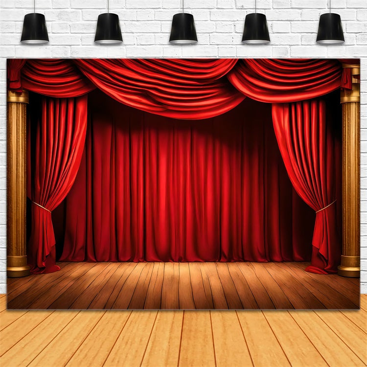 Backdrop Red Carpet Classic Stage Golden Pillar Backdrop GQ4-88
