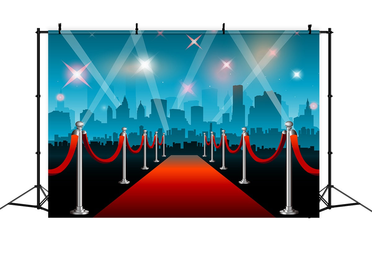 Red Carpet Backdrops City Lights Blue Skyline Backdrop GQ4-90