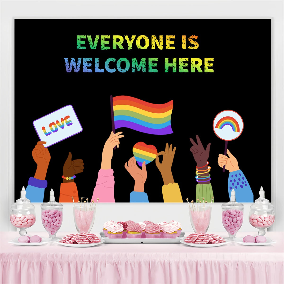 Pride Backdrop Unity Celebration Illustration Backdrop GQ5-238