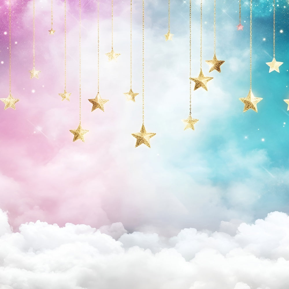 Starry Sky Backdrop Hanging Stars Pastel Sky Backdrop GQ5-53