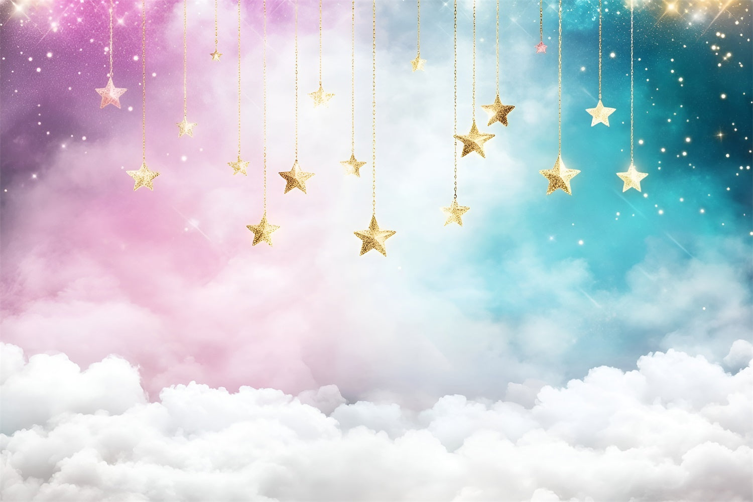 Starry Sky Backdrop Hanging Stars Pastel Sky Backdrop GQ5-53