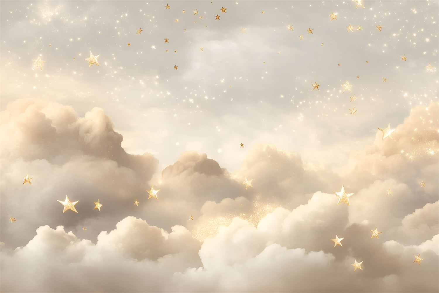 Star Photo Backdrop Gold Star Dreamy Clouds Backdrop GQ5-55