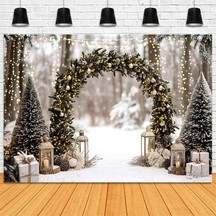 Christmas Backdrop Ideas Enchanted Evergreen Arch Backdrop GQ57-1