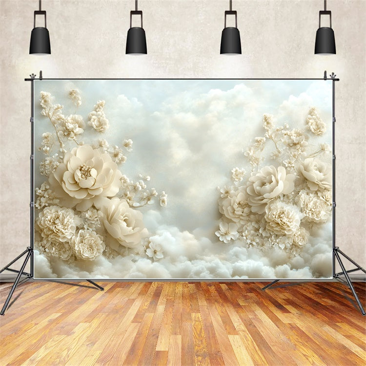 Cloud Photo Backdrop Floating Flowers Dream Backdrop GQ57-121