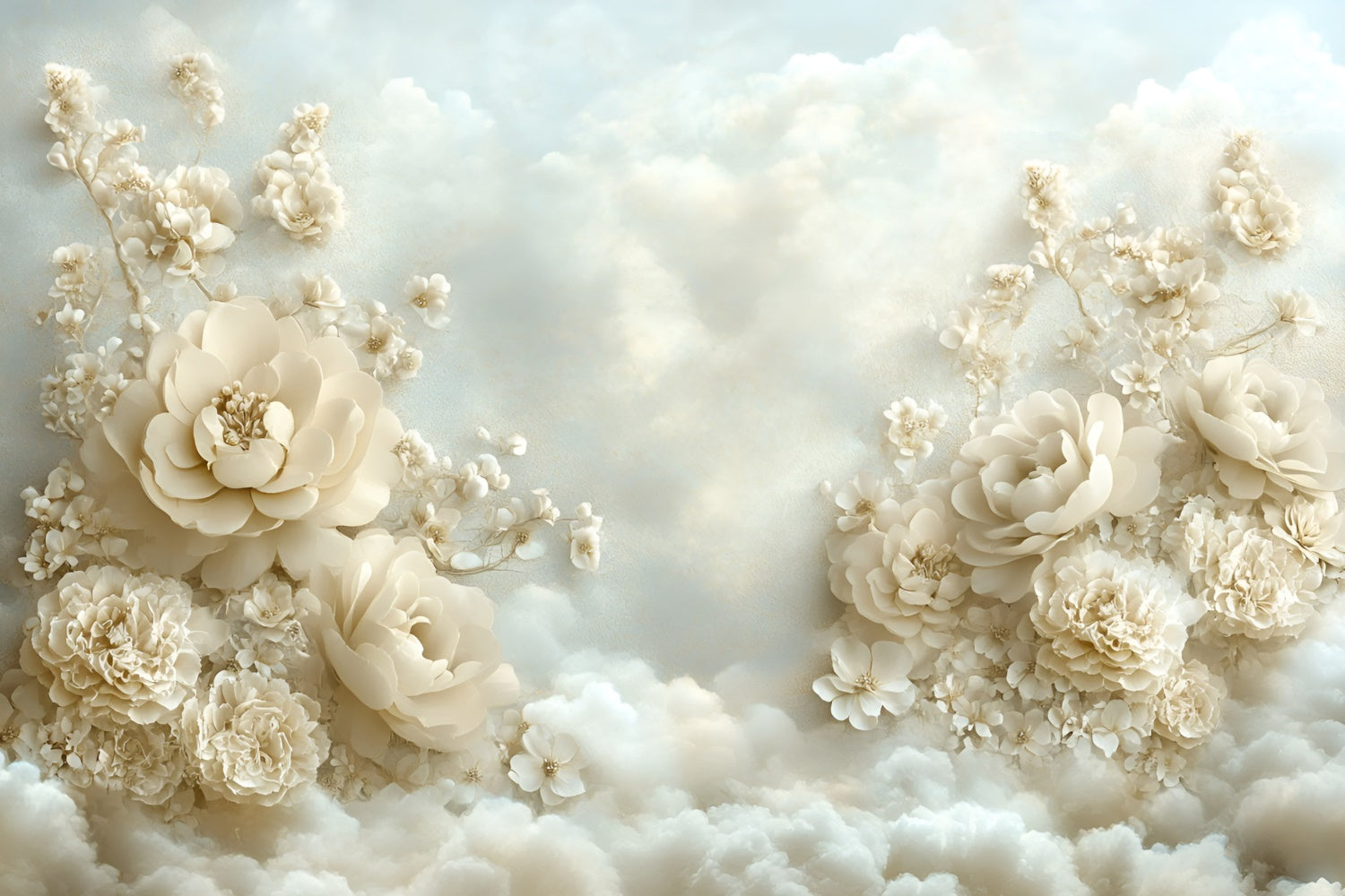 Cloud Photo Backdrop Floating Flowers Dream Backdrop GQ57-121