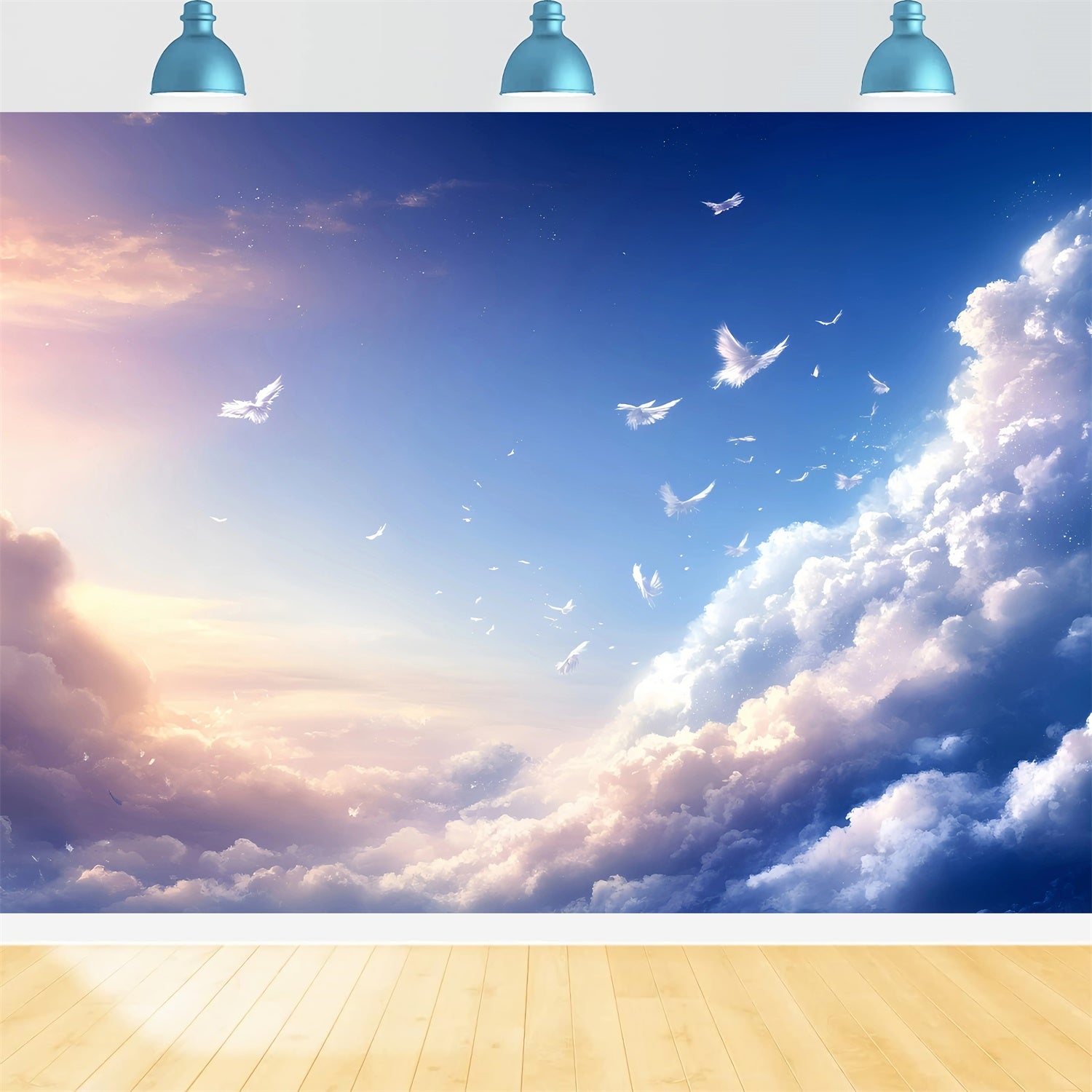 Blue Sky Backdrop Feather Drift Cloud Sky Backdrop GQ57-127