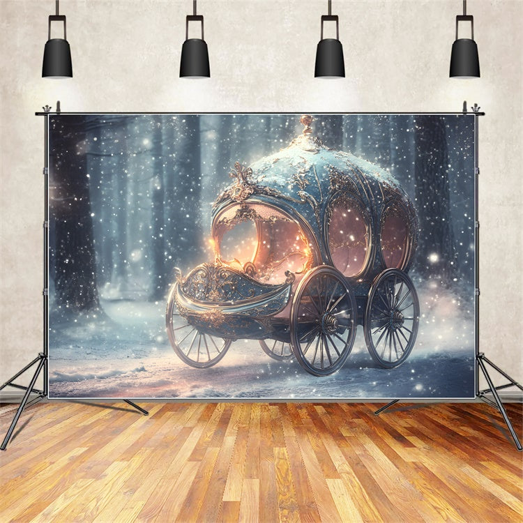 Snowy Backdrop Frosted Dream Coach Winter Backdrop GQ57-168
