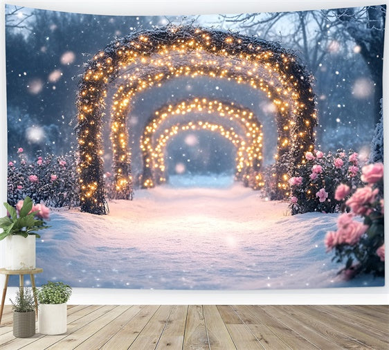 Winter Photography Backdrops Sparkling Rose Trail Backdrop GQ57-171