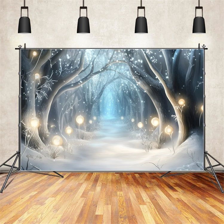 Winter Wonderland Backdrop Mystic Shine Forest Backdrop GQ57-176