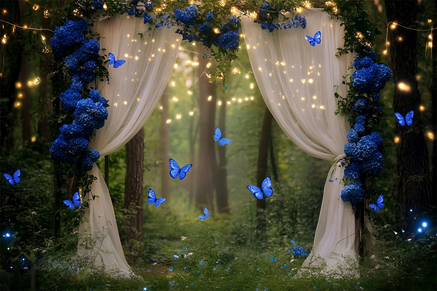 Forest Photo Backdrop Twilight Butterfly Path Backdrop GQ57-75