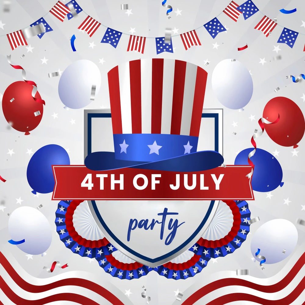4th of July Backdrops Balloon Fest Confetti Party Backdrop GQ6-104