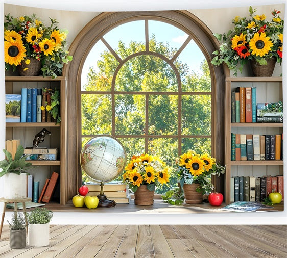 Back To School Photo Backdrop Sunny Window Study Backdrop GQ6-119