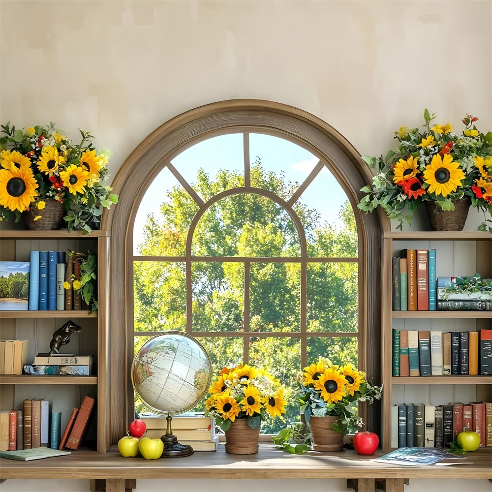 Back To School Photo Backdrop Sunny Window Study Backdrop GQ6-119