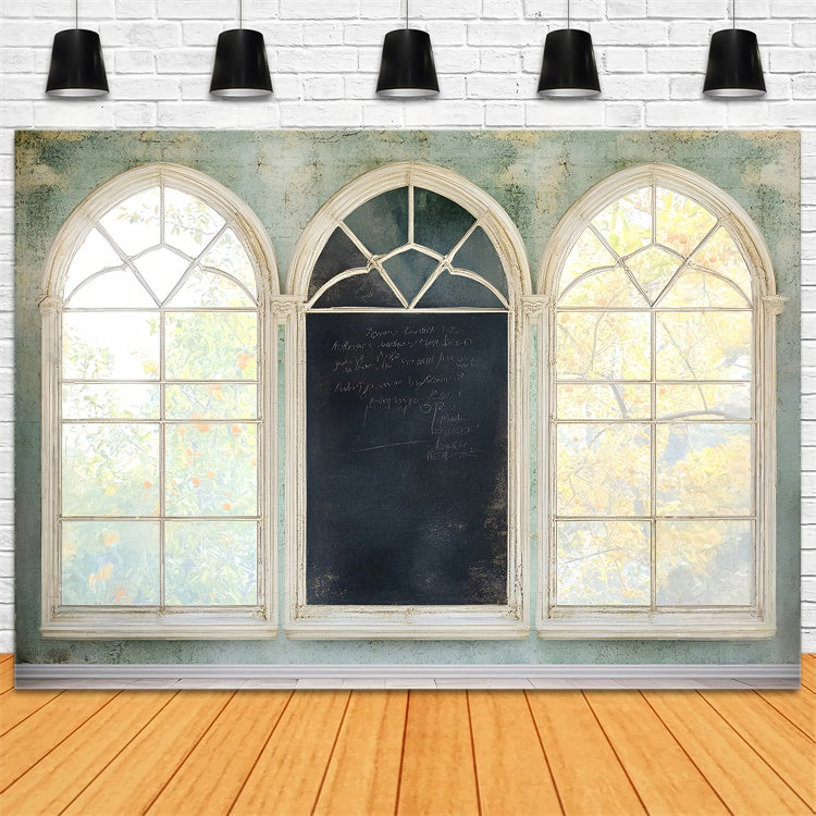 Back To School Photo Backdrop Vintage Arch Window Backdrop GQ6-123