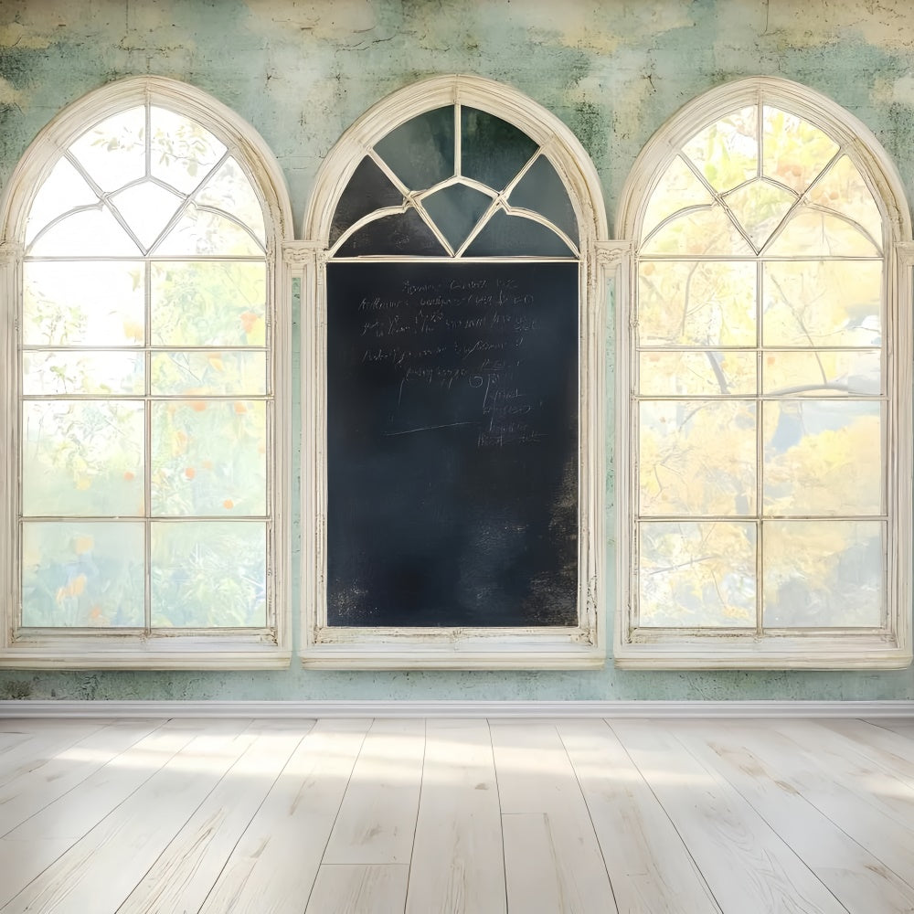 Back To School Photo Backdrop Vintage Arch Window Backdrop GQ6-123