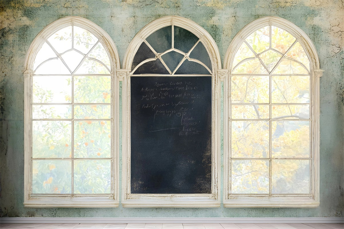 Back To School Photo Backdrop Vintage Arch Window Backdrop GQ6-123