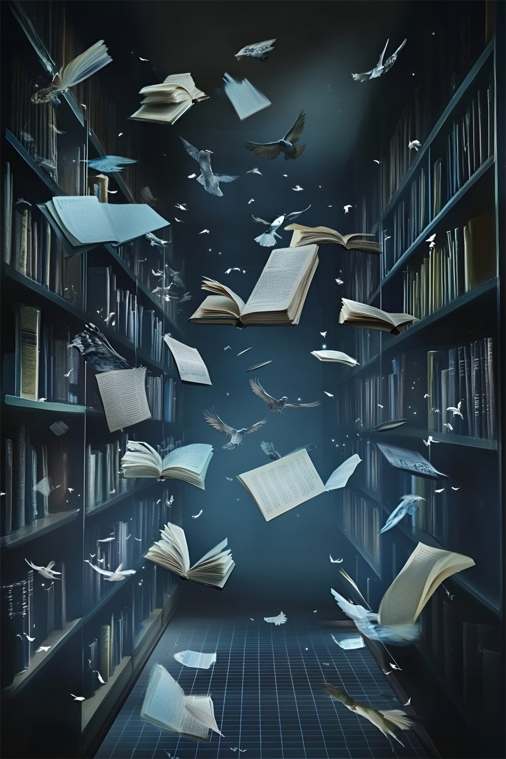 School Picture Backdrop Midnight Pages Motion Backdrop GQ6-127