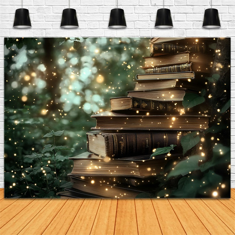 Back To School Backdrop Enchanted Book Glade Backdrop GQ6-128