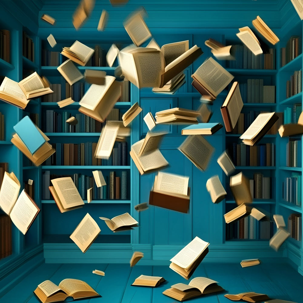 School Picture Backdrop Bookstorm Blue Room Backdrop GQ6-133