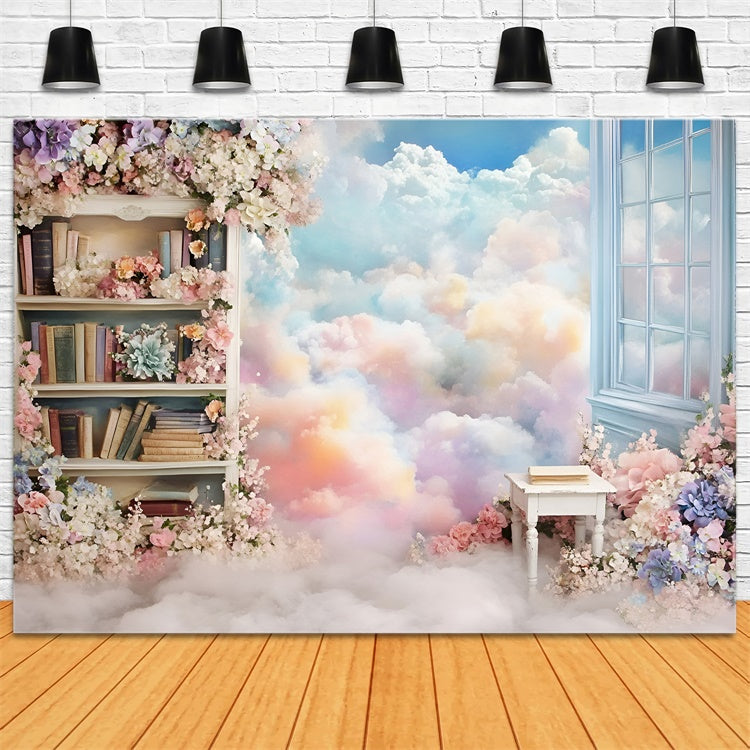 Back To School Backdrops Fairytale Sky Library Backdrop GQ6-137