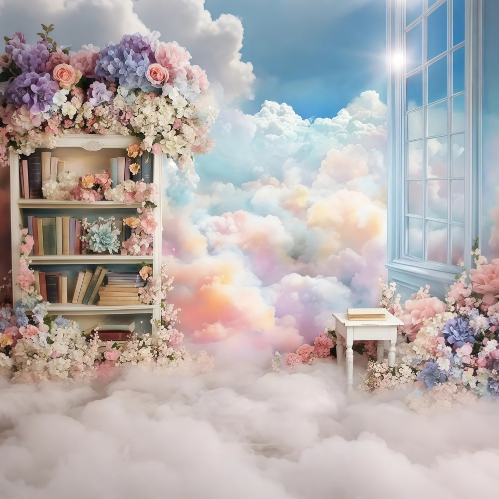 Back To School Backdrops Fairytale Sky Library Backdrop GQ6-137