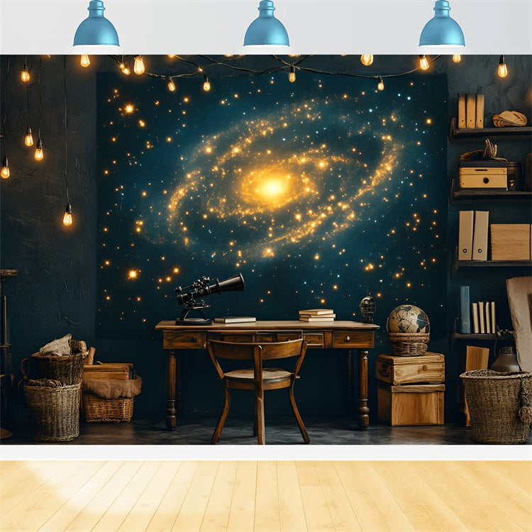 Back To School Backdrop Glowing Galaxy Study Backdrop GQ6-149