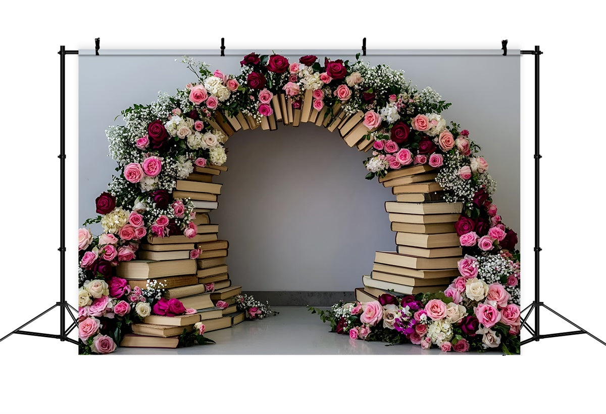 Back To School Photo Backdrop Book Blooms Archway Backdrop GQ6-155