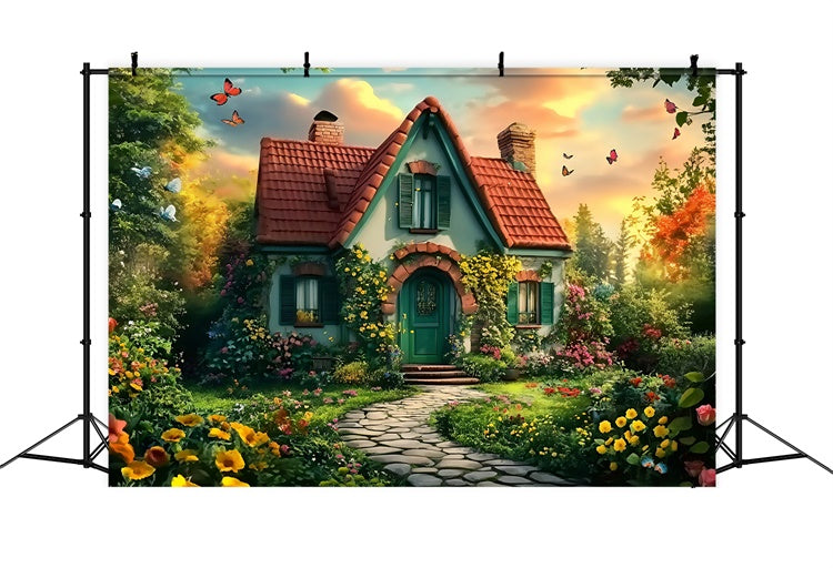 Back To School Backdrops Fairytale Floral Study Backdrop GQ6-157