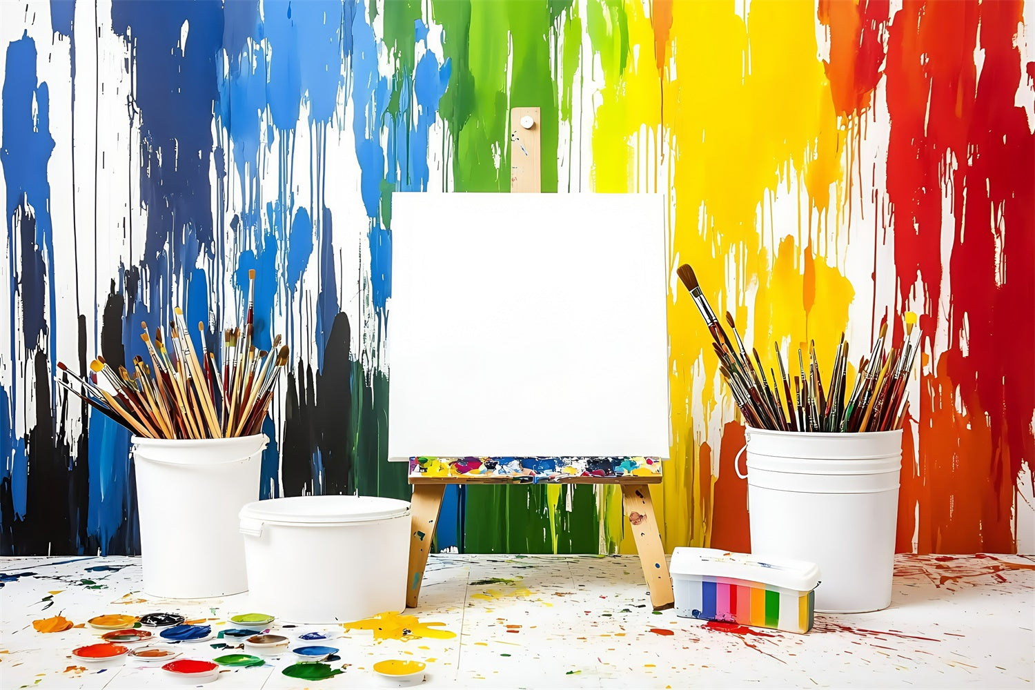 School Picture Backdrop Splash Creativity Art Backdrop GQ6-161