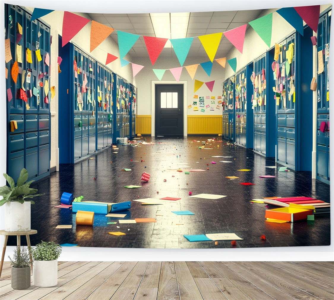 School Backdrop Locker Notes Celebration Wall Backdrop GQ6-174