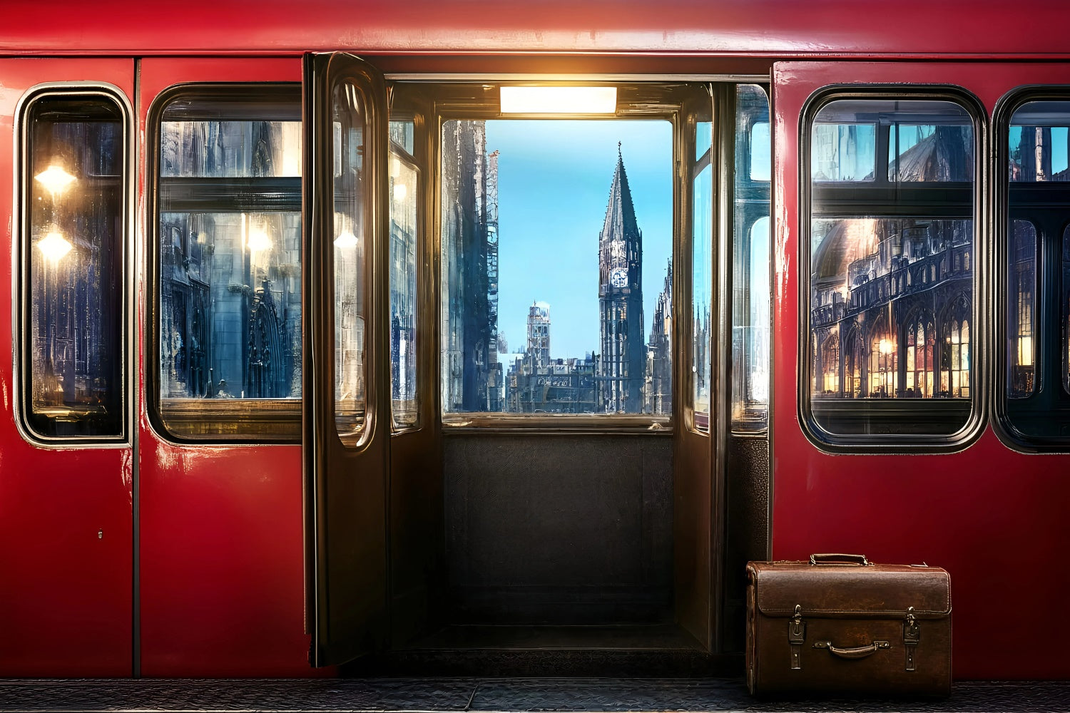 Back To School Photo Backdrop Magical Train Ride Backdrop GQ6-177