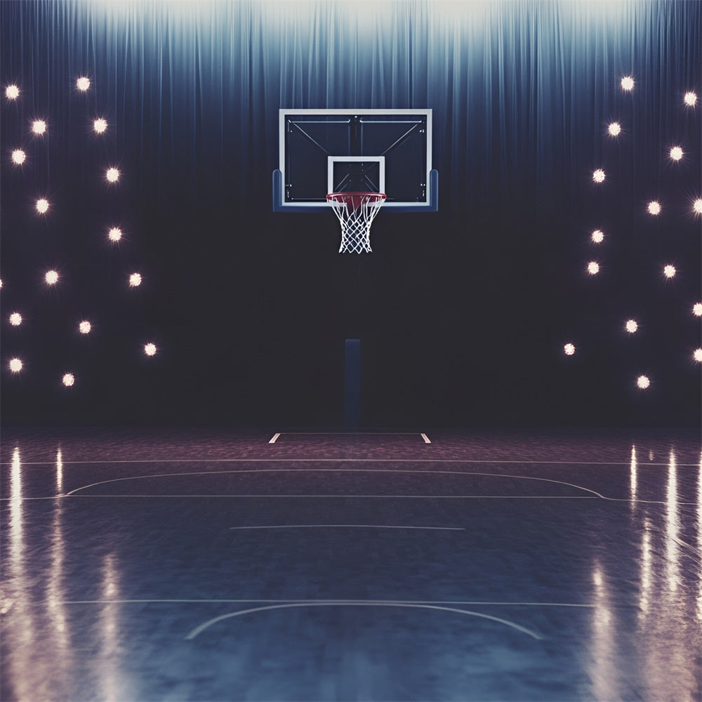 Basketball Photo Backdrop Center Court Glow Backdrop GQ6-260